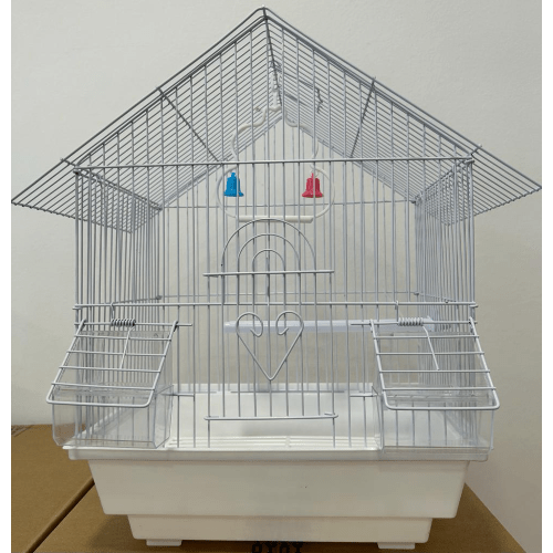METAL BIRD CAGE A101 CM 28X38X21 - WHITE METAL BIRD CAGE A101 CM 28X38X21 - WHITE